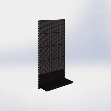 Wandrailstelling perforatie - H200 x B100 x D37 cm - 1 niveau - Zwart