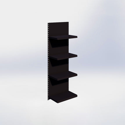 Wandrailstelling - H200 x B66,5 x D37 cm - 4 niveaus - Zwart