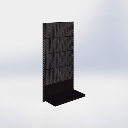 Wandrailstelling perforatie - H200 x B100 x D47 cm - 1 niveau - Zwart
