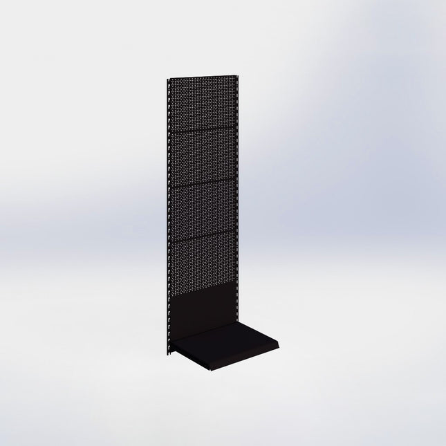Wandrailstelling perforatie - H200 x B66,5 x D47 cm - 1 niveau - Zwart