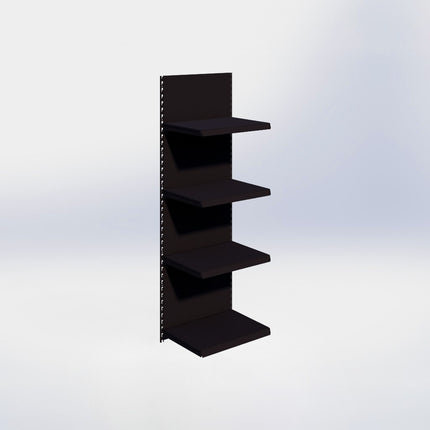 Wandrailstelling - H200 x B66,5 x D47 cm - 4 niveaus - Zwart