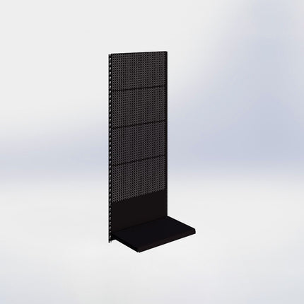 Wandrailstelling perforatie - H200 x B80 x D47 cm - 1 niveau - Zwart