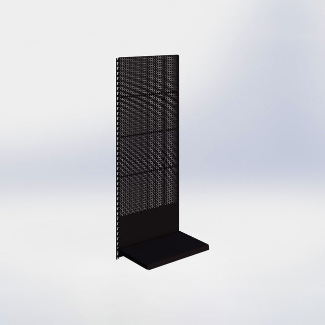 Wandrailstelling perforatie - H200 x B80 x D47 cm - 1 niveau - Zwart
