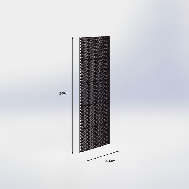 Wandrailstelling perforatie - H200 x B66,5 cm - Zwart