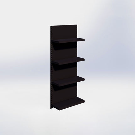 Wandrailstelling - H200 x B80 x D30 cm - 4 niveaus - Zwart