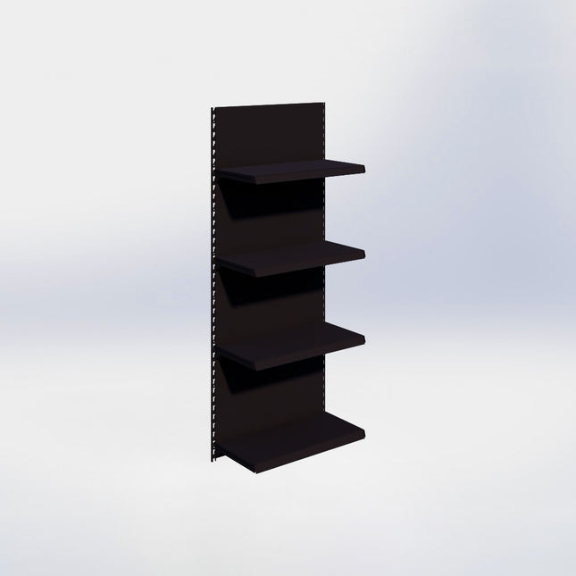 Wandrailstelling - H200 x B80 x D37 cm - 4 niveaus - Zwart